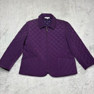 Vtg Pendleton Quilted‎ Jacket Plum Purple Womens Medium Petite